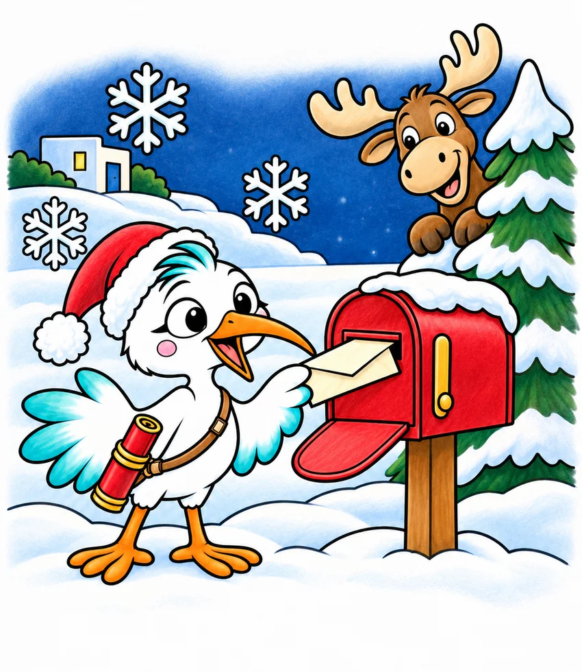 Canada: Letters to Santa coloring page