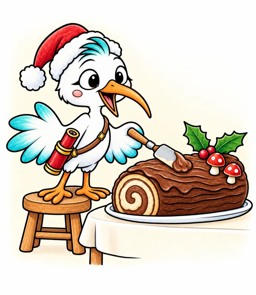 France: Bûche de Noël coloring page