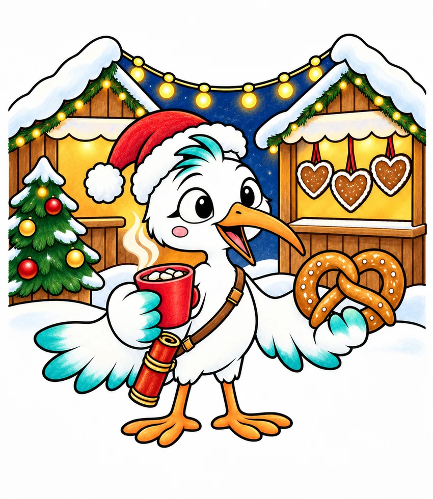Germany: Christmas Market coloring page