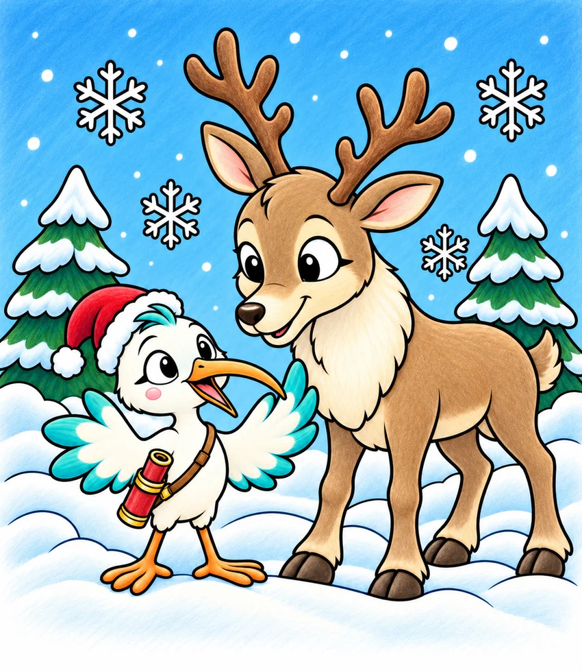 Lapland: Reindeer coloring page