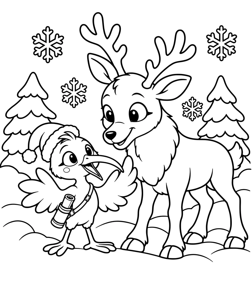Lapland: Reindeer: Nilobi says hello to a friendly reindeer in the snow.