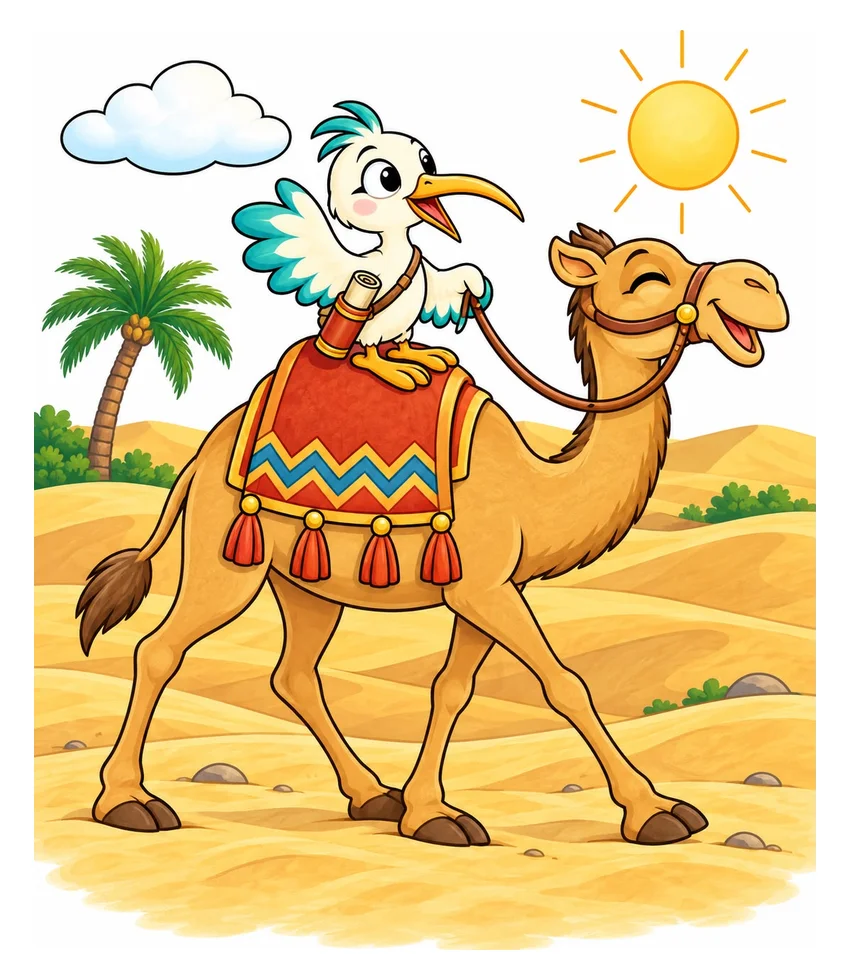Camel Ride coloring page