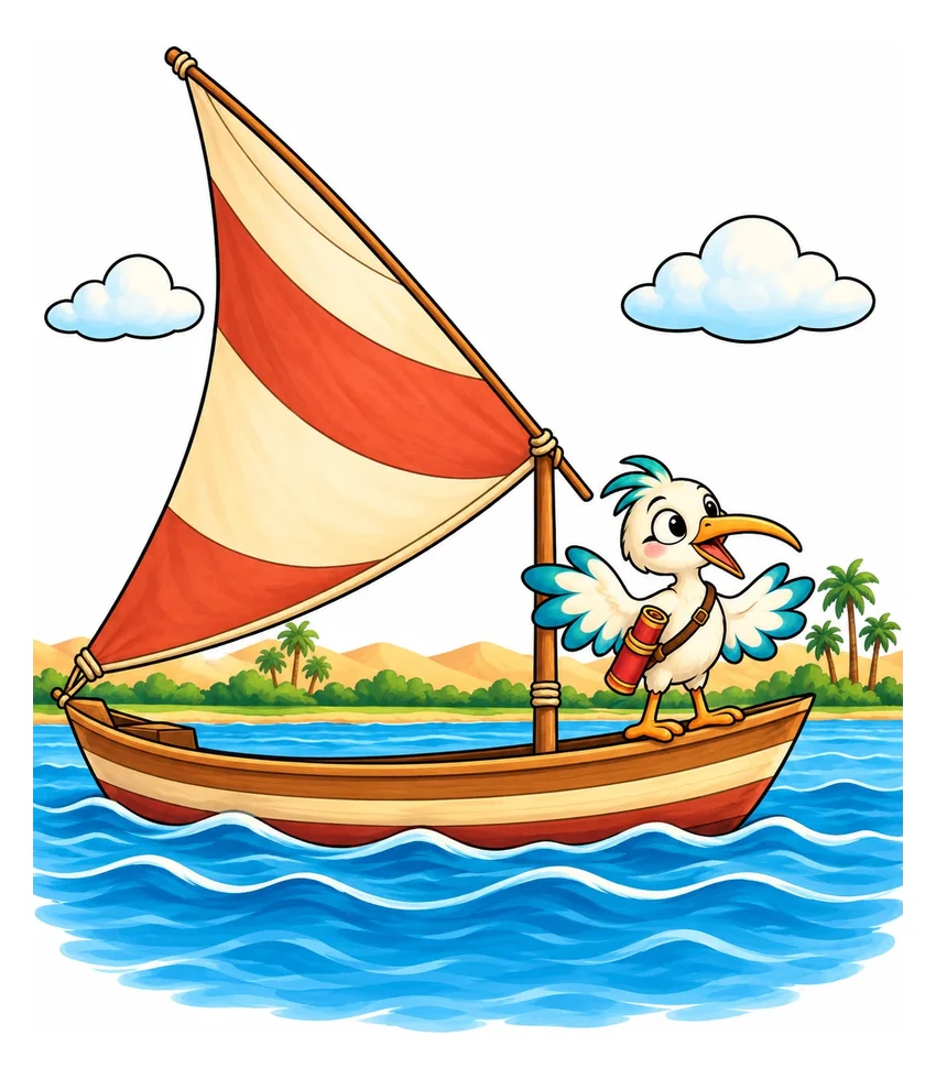 Sailing on a Felucca coloring page