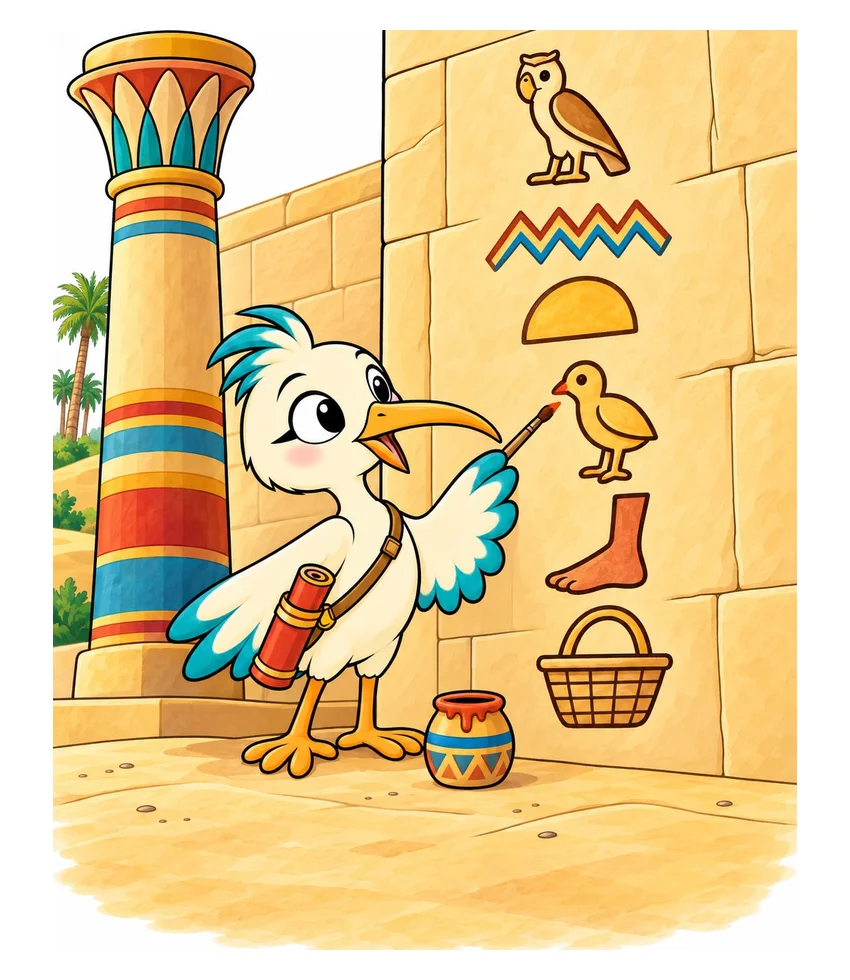 Writing in Hieroglyphs coloring page