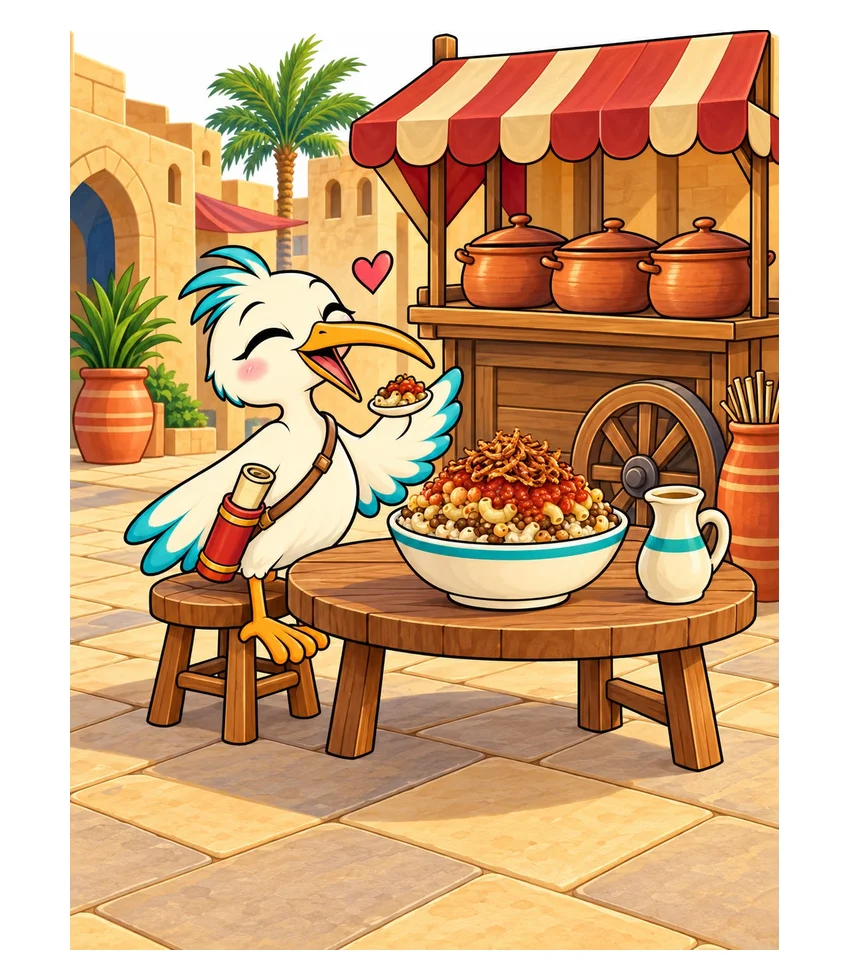 A Bowl of Koshari coloring page