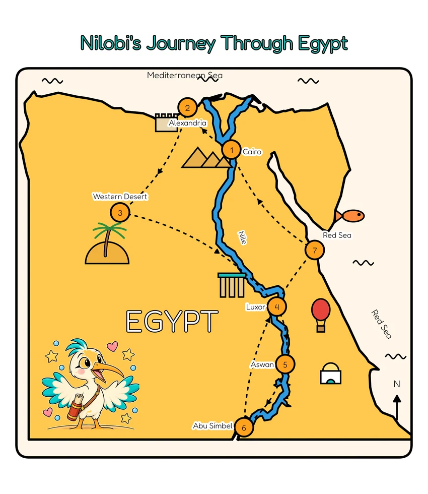 Nilobi's Journey Map coloring page