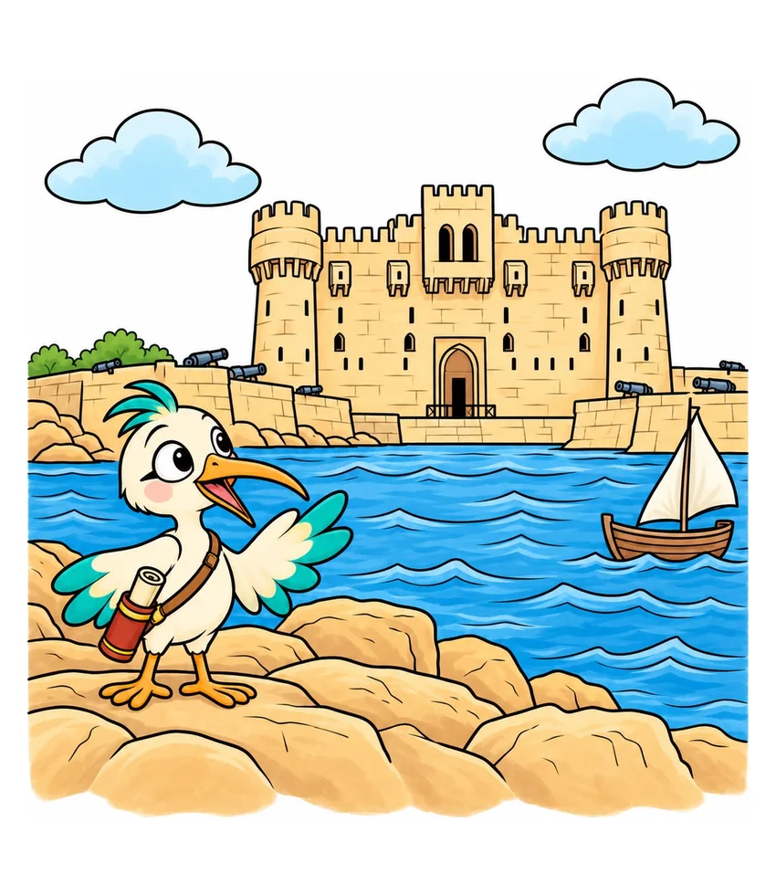 Qaitbay Citadel by the Sea coloring page