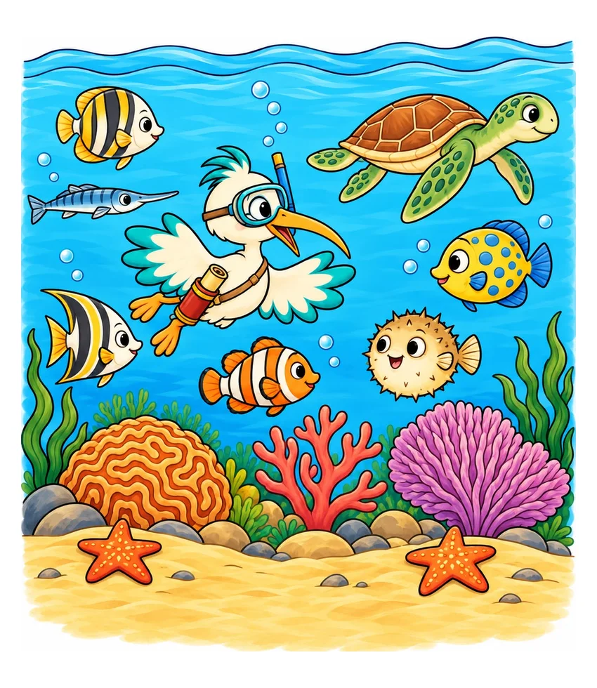 The Red Sea Reef coloring page