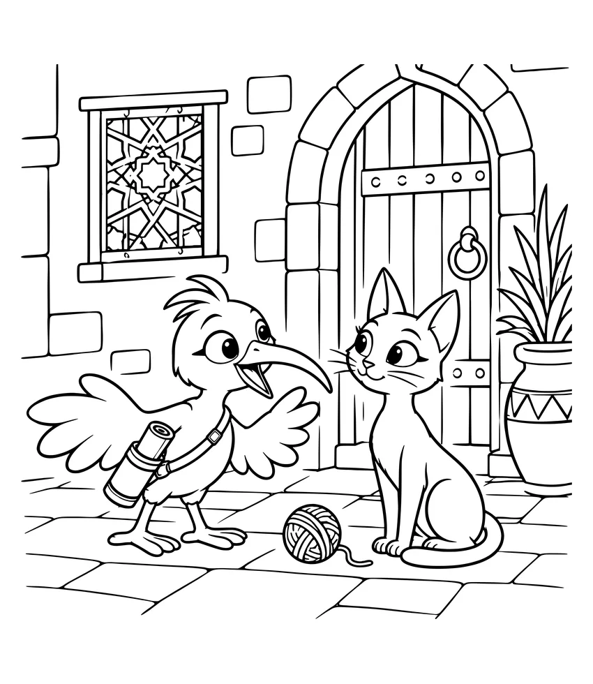 Nilobi Meets a Cat: Nilobi makes friends with a curious cat.