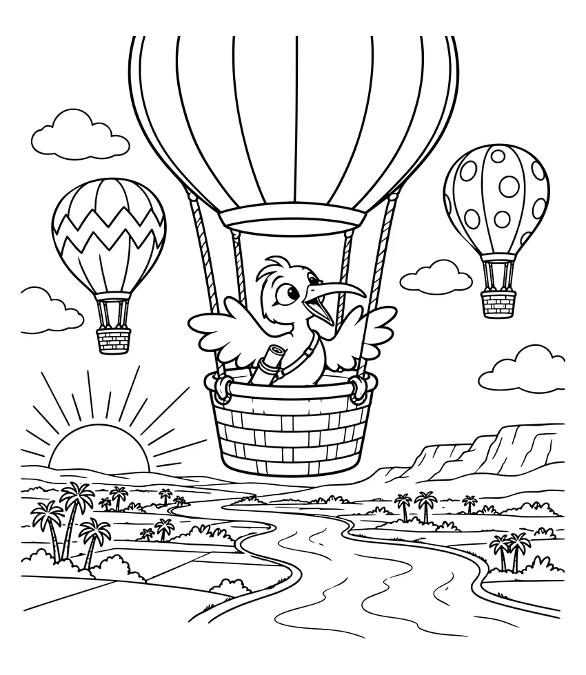 Balloons over Luxor: Nilobi floats over Luxor in a hot-air balloon.
