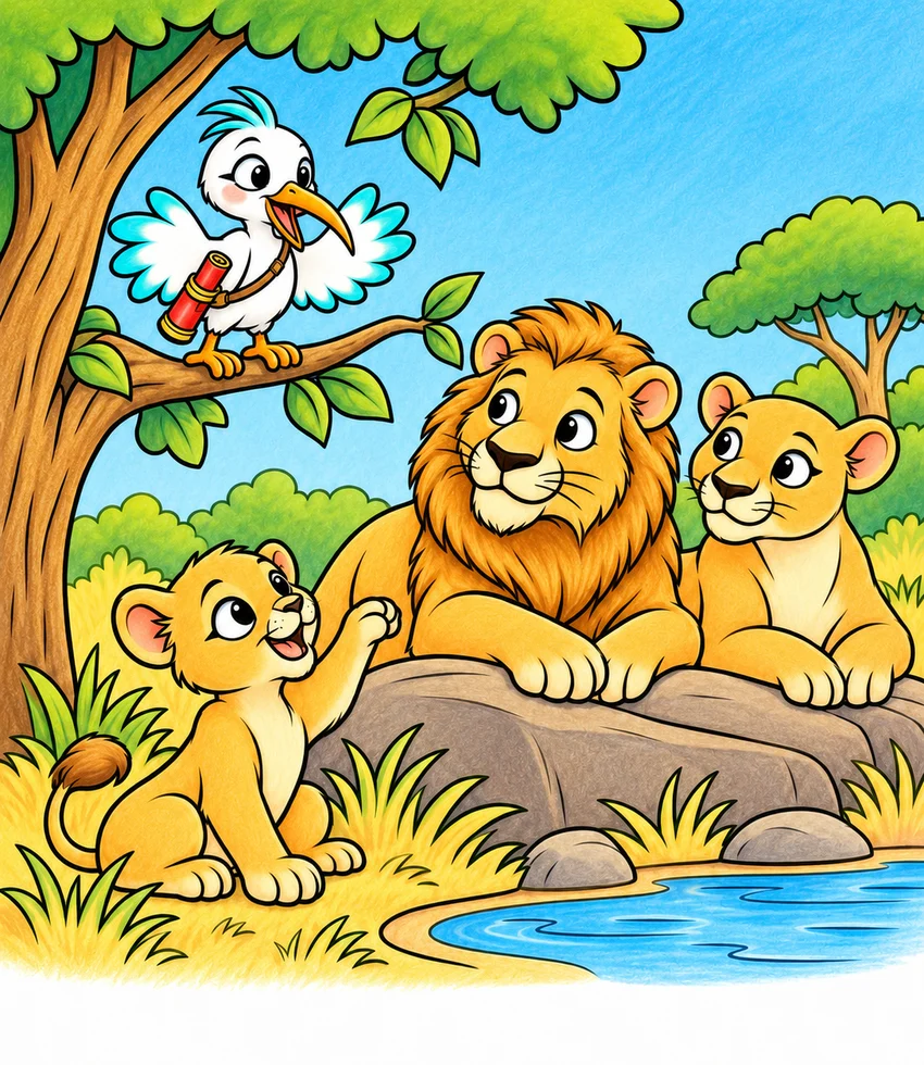 Asiatic Lions of Gir coloring page