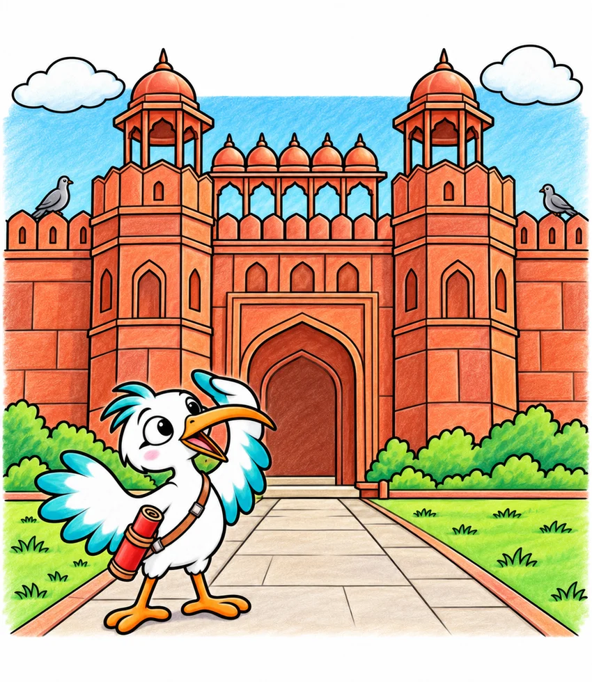 Red Fort, Delhi coloring page
