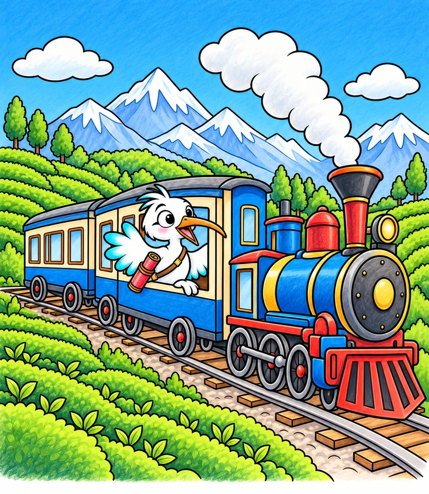 Darjeeling Toy Train coloring page