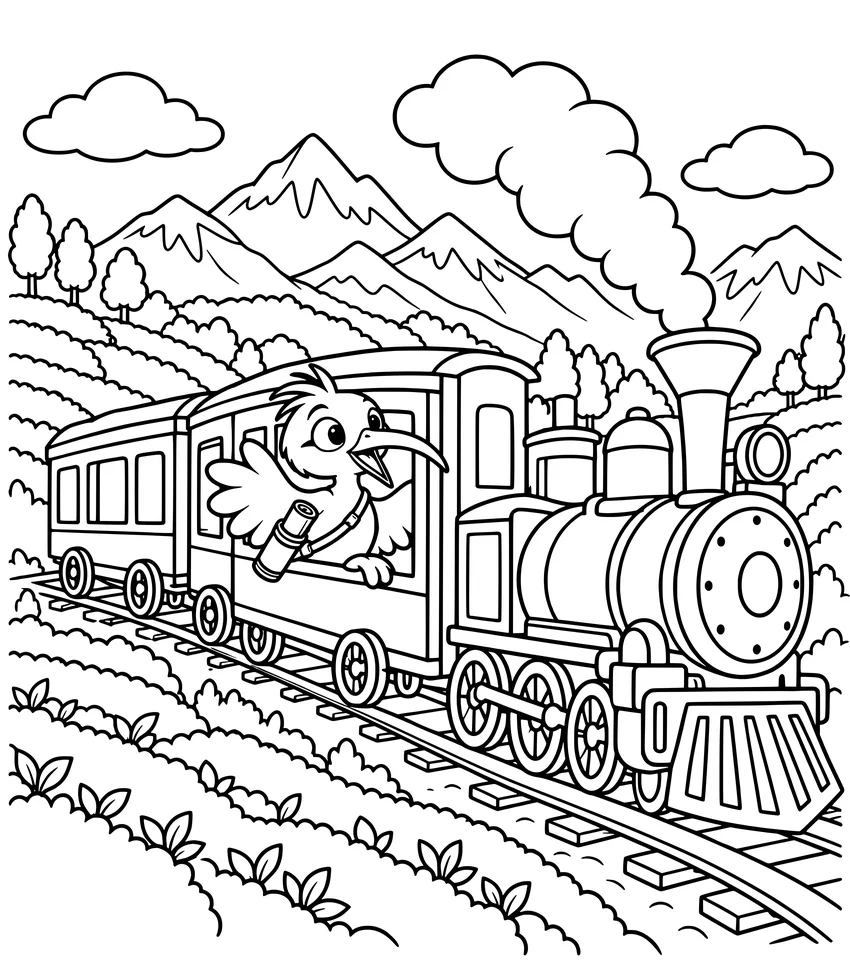 Darjeeling Toy Train: Nilobi waves from a little steam train climbing through the tea hills.