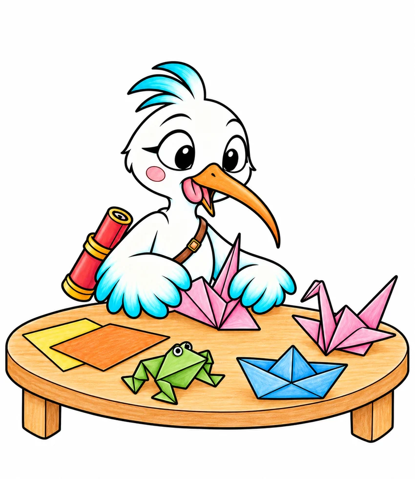 Origami coloring page