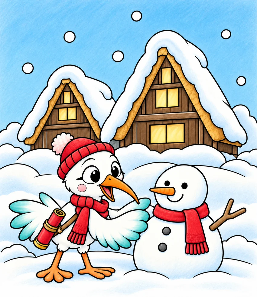 Shirakawa-go coloring page