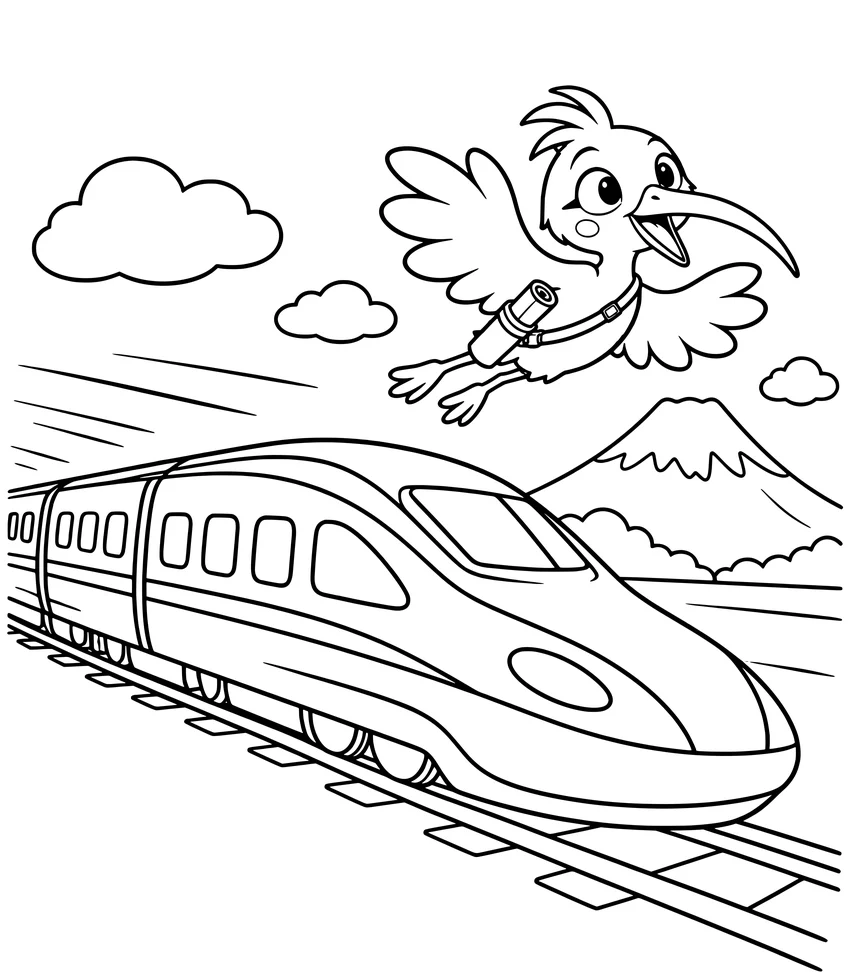 The Bullet Train: Nilobi flies alongside a speeding bullet train.
