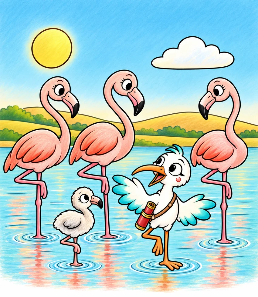 Flamingos coloring page