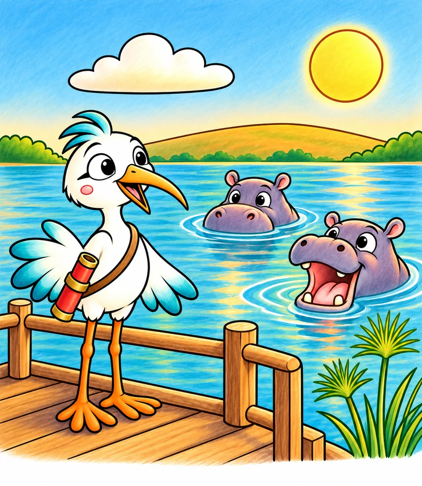 Hippos coloring page