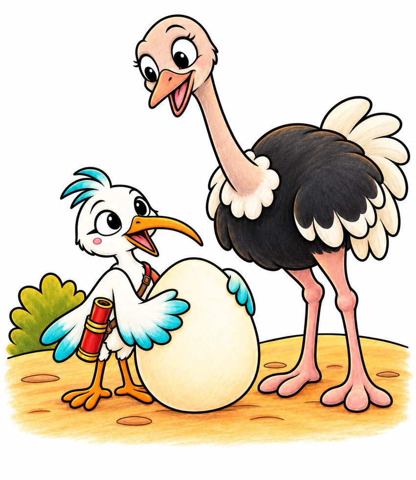 Ostrich coloring page