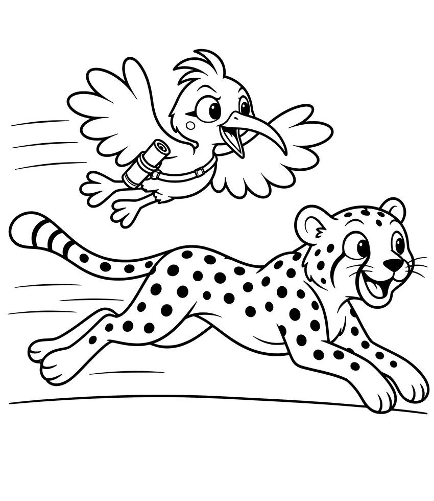 Cheetah: Nilobi tries to race a cheetah.